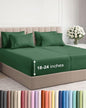 Extra Deep Split King Sheet Set - 7 Piece Breathable & Cooling Sheets - Hotel Luxury Bed Sheets Set - Easy Fit - Soft, Wrinkle Free & Comfy Sheets Set - Emerald Green Sheet Set w/Extra Deep Pockets