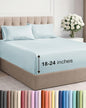 Extra Deep Twin Sheet Set - 4 Piece Breathable & Cooling Sheets - Hotel Luxury Bed Sheets Set - Easy & Secure Fit - Soft, Wrinkle Free & Comfy Sheets Set - Ice Blue Sheet Set with Extra Deep Pockets