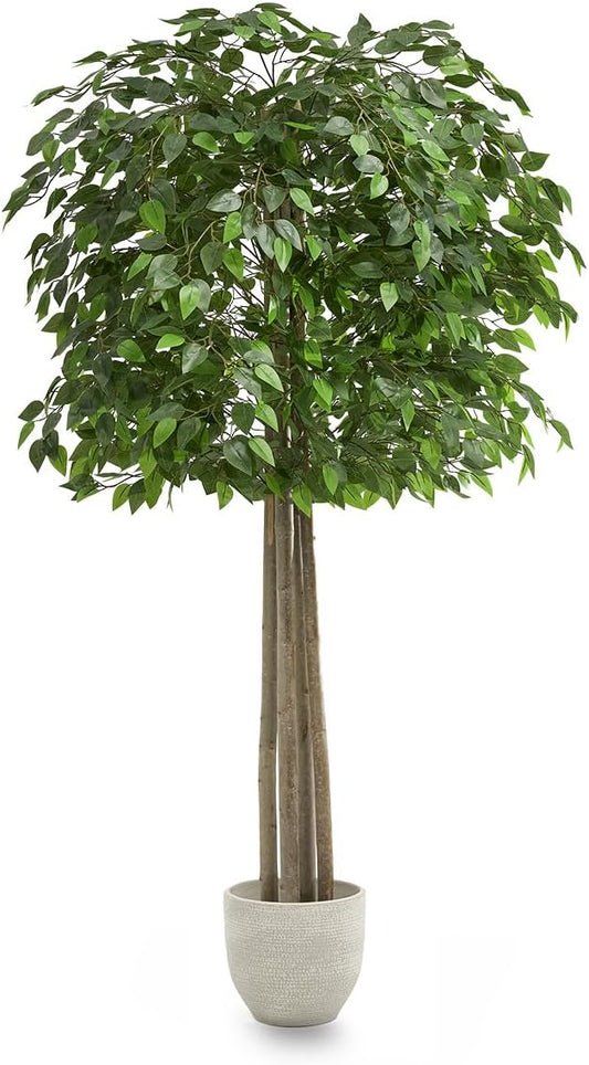 Maia Shop Decorative Artificial Plants - Artificial Ficus Tree 6.5ft Natural Trunks, Big Artificial Plant, Home Decor, Artificial Tree