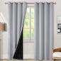 BGment Thermal Insulated 100% Blackout Curtains for Bedroom with Black Liner, Double Layer Full Room Darkening Noise Reducing Grommet Curtain (46 x 90 Inch, Light Grey, 2 Panels)
