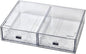Desk Drawer Organizer, Stackable Plastic Storage Drawer, Grocery Organizer For Stationery/Office Supplies (New Clear, 2 Compartment)