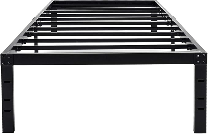 45MinST 18 Inch Maximum Storage Bed Frame/Reinforced Platform /3500lbs Heavy Duty/Easy Assembly/Mattress Foundation/Steel Slat/Noise Free, Twin XL
