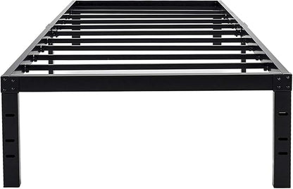45MinST 18 Inch Maximum Storage Bed Frame/Reinforced Platform /3500lbs Heavy Duty/Easy Assembly/Mattress Foundation/Steel Slat/Noise Free, Twin