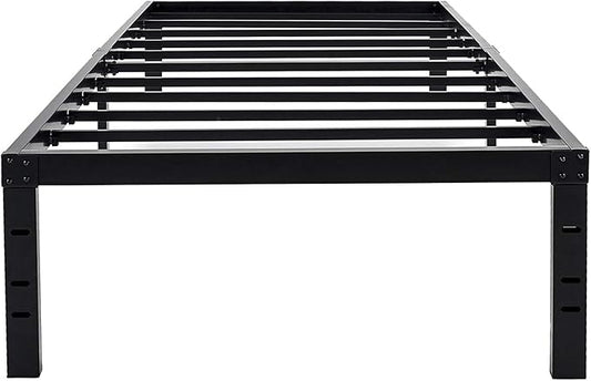 45MinST 18 Inch Maximum Storage Bed Frame/Reinforced Platform /3500lbs Heavy Duty/Easy Assembly/Mattress Foundation/Steel Slat/Noise Free, Twin