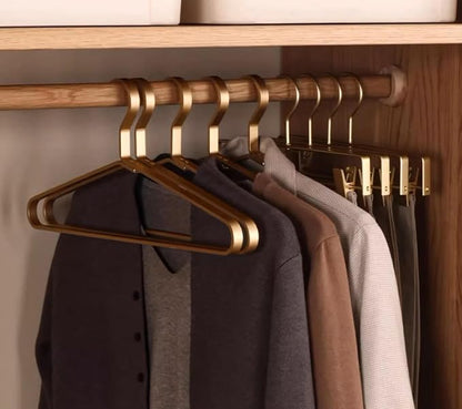 Premium Matte Gold Aluminum Coat Hangers 90 Piece Set, 16.5” Extra Smooth & Durable Metal Shirt Dress Hanger,Aluminum Alloy Hanger,Clothing Support,Clothing Hang