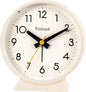 4.5" Battery Operated Antique Retro Analog Alarm Clock, Small Silent Bedside Desk Clock,Lighted on Demand, Battery Operated, Snooze, for Living Room, Bedroom, Bedside, Desk(Cream)