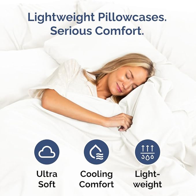 King Pillow Cases Set of 8 - Ultra Soft Hotel Quality Pillowcase Covers - Comfy, Cozy & Wrinkle Free - Shrink, Stain & Fade Resistant - Machine Washable Pillow Protectors - 8 Piece Set - Antique White