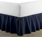 SKY BEDDINGS - Full Size Ruffled Bed Skirt with Split Corners - 16 Inch Drop Dust Ruffle Bed Skirt with Platform Three Sided Coverage - 100% Microfiber, Navy Blue