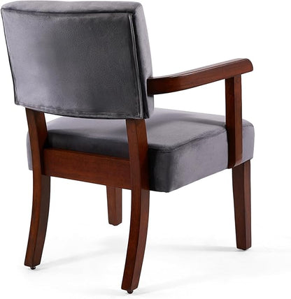 Accent Chair Set of 2 with Table, Living Room Chairs with VelvetSoft Seat and Armrests for Living Room Bedroom Reading Room Waiting Room (Greyvelvet)