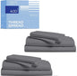 THREAD SPREAD 2-Pack Queen Size Sheets Set - 400 Thread Count 100% Cotton Sateen Weave - Extra Soft, Breathable, Hotel Quality Cooling Sheets, 2 Sets of Queen Size Deep Pocket Bed Sheets (Dark Grey)