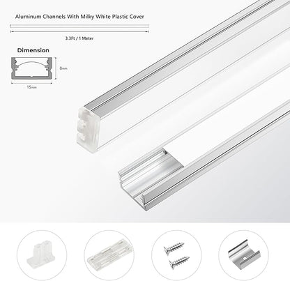 VST Under Cabinet Lighting, Work with Touch Switch – Solderless Linkable Gapless Under Counter Lights for Kitchen Liquor Cabinet Closets (6 Lights Bar Kit)