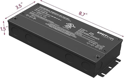 EMITEVER Dimmable Led Driver, 2 Packs 120W AC 110V-277V to DC 24V Transformer, 5-in-1 Dimming: ELV/MLV/TRIAC / 0-10V / 1-10V / 10V PWM/Potentiometer, Waterproof IP67 and UL Listed