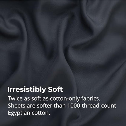 Cariloha Aloha Soft 4-Piece Sheet Set | Cape Blue | Queen | Viscose Material | Allergy Resistant, Thermal-Regulating & Extra Soft
