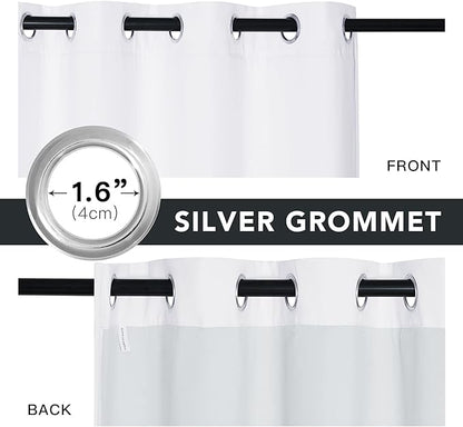 RYB HOME Dustproof Curtains for Large Window, Soundproof Thermal Insulated Blackout Curtains for Sliding Glass Door Furance Office Dorm Bedroom Living Room, White, W62 x L95 inch, 2 Panels
