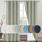 PrinceDeco 100% Blackout Curtains for Bedroom Linen Black Out Curtains for Living Room 96 Inch Long Faux Linen Fabric Grommet Thermal Curtains for Summer Heat with White Liner,52X96 Inch,Sage