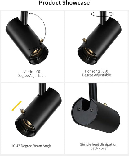 LED Ceiling Spot Light, 3W Cob Zoomable Spotlight, Small Angle Free Adjustable Ra>90, Aluminum Accent Lamp for Coffee Shop Restaurant Bar Lighting