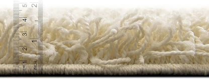 Unique Loom Solid Shag Collection Area Rug (7' 10" Square, Pure Ivory)