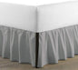 SKY BEDDINGS - Full Size Ruffled Bed Skirt with Split Corners - 14 Inch Drop Dust Ruffle Bed Skirt with Platform Three Sided Coverage - 100% Microfiber, Light Grey