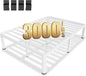 MAF 12 Inch Full Size Metal Platform Bed Frame White with Round Corner Legs, Mattress Slide Stopper, 3000 LBS Heavy Duty Steel Slats Support, Noise Free, No Box Spring Needed, Easy Assembly
