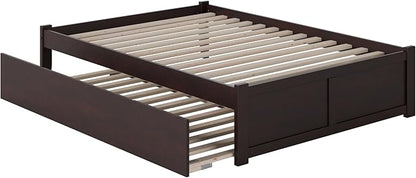 AFI Concord Full Size Platform Bed with Footboard & Twin Trundle in Espresso