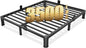 FUIOBYVV 6 Inch Full Bed Frame with Round Corner Edge Legs 3500 lbs Metal Heavy Duty Steel Slats Support No Box Spring Needed Platform Noise Free Easy Assembly