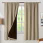BGment 100% Blackout Curtains for Bedroom 72 Inch Length 2 Panels, Thermal Insulated Room Darkening Curtains Rod Pocket Soundproof Bedroom Living Room Window Curtains, Sand, Each 42 Inch Wide
