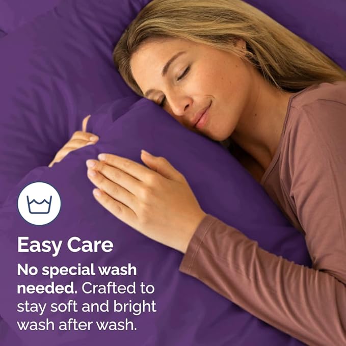 Queen Pillow Cases Set of 2 - Ultra Soft Hotel Quality Pillowcase Covers - Comfy, Cozy & Wrinkle Free - Shrinkage, Stain and Fade Resistant - Machine Washable Pillow Protectors - 2 Piece Set - Purple