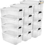 Sterilite 12-Pack Ultra Latching Box, Storage Bins with Lids, Clear Plastic, 116 Quart - Heavy-Duty Organizing Containers for Closet, Bathroom, and Office