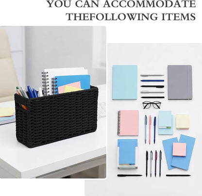 Cotton Rope Woven Bedside Caddy for Dorm Bed, Foldable Bedside Shelf Bunk Bed Accessories, College Dorm Room Essentials Hanging Organizers Storage Basket, Room Decor Magazine File Holder (White)
