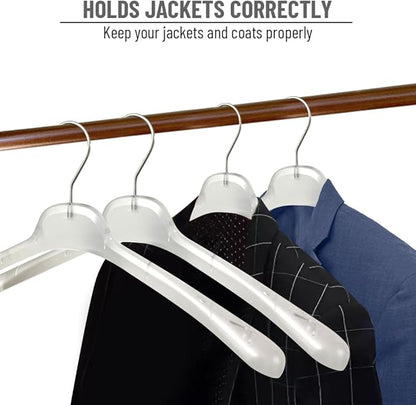 All Hung Up Hangers Plastic Coat Hangers, Clothes Hangers (Smokey Clear, 36pk)