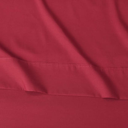 Amazon Basics Lightweight, Breathable Super Soft Easy Care Microfiber 4 Piece Bed Sheet Set with 14-Inch Deep Pockets, Full, Burgundy, Solid