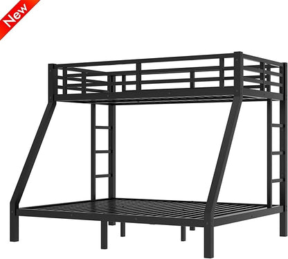 SIGONE Stronger & Safer Heavy Duty Twin XL Over Queen Size Bunk Bed for Adults Teens, Thickened More Stable Metal Bunkbed Frame (Greater Weight Capacity) (Twin XL Over Queen)