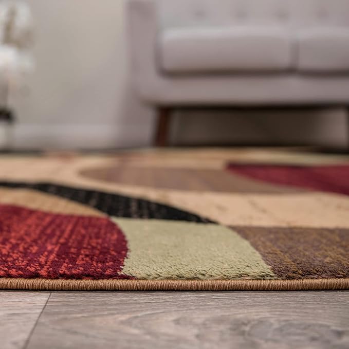 Rugshop Contemporary Abstract Circles Perfect for high Traffic Areas of Your Living Room,Bedroom,Home Office,Kitchen Area Rug 7'10" x 10'2" Multi