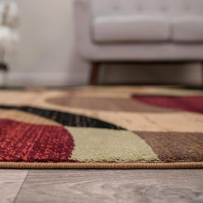 Rugshop Contemporary Abstract Circles Perfect for high Traffic Areas of Your Living Room,Bedroom,Home Office,Kitchen Easy Cleaning Area Rug 2' x 3' Multi