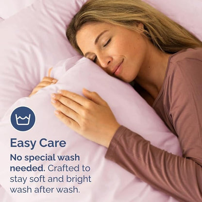 King Pillow Cases Set of 2 - Ultra Soft Hotel Quality Pillowcase Covers - Comfy, Cozy & Wrinkle Free - Shrinkage and Fade Resistant - Machine Washable Pillow Protectors - 2 Piece Set - Lavender Pink