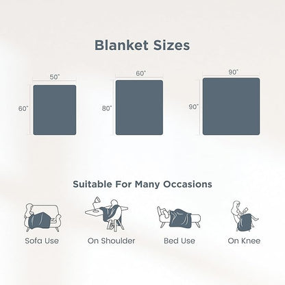 Sophia & William Throw Blanket for Couch Sofa(90x90 Inches) - Faux Fur Throw Soft Cozy, Gifts for Women, Blue