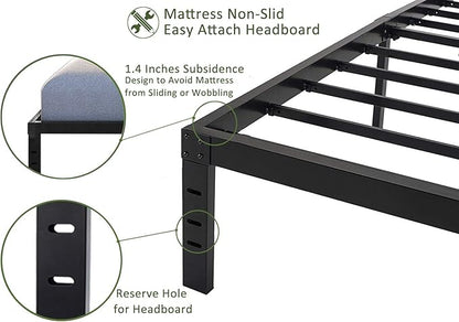 45MinST 18 Inch Maximum Storage Bed Frame/Reinforced Platform /3500lbs Heavy Duty/Easy Assembly/Mattress Foundation/Steel Slat/Noise Free, Twin XL
