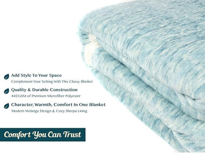 PAVILIA Melange Teal Blue Sherpa Blanket Throw Couch, Warm Soft Cozy Reversible Blanket Sofa Bed, Thick Plush Large Fleece Car Blanket, Decorative Home Room Decor Gifts Men Women, 50x60 Turquoise Aqua