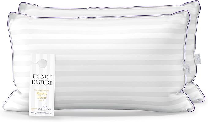 Queen Anne Hotel Collection Pillows – Luxury Down Alternative Bed Pillows (2-Pack, King Soft) – Ultimate Comfort, Hypoallergenic, Made in The USA
