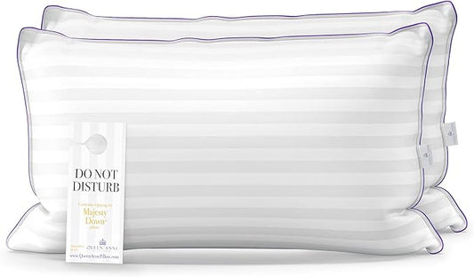 Queen Anne Hotel Collection Pillows – Luxury Down Alternative Bed Pillows (2-Pack, King Firm) – Ultimate Comfort, Hypoallergenic, Made in The USA