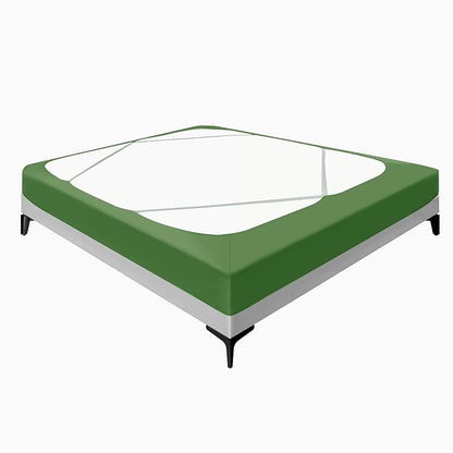 Biscaynebay Decorative Box Spring Cover Queen Size, Sage Luxurious Jersey Knitting Stretchy Wrap Around 4 Sides Bed Skirt for Home/Hotels, Easy Fit Wrinkle & Fade Free Machine Washable