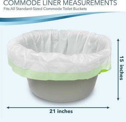 TidyCare Disposable Bedside Commode Liners for Adult Portable Toilet Chair Seat Bucket and Bedpan | Value Pack of 192 Waste Bags | Universal Fit Liners for Home Medical Care