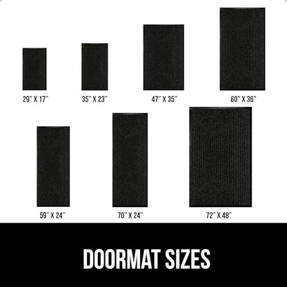 GORILLA GRIP Waterproof Traffic Guard Door Mat, 59x24, Heavy Duty Entryway Mats, Strong Rubber Back Commercial Utility Rugs for Office Hallway, Garage Floor and Home, Low Profile Carpet Runner, Black