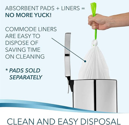 TidyCare Disposable Bedside Commode Liners for Adult Portable Toilet Chair Seat Bucket and Bedpan | Value Pack of 192 Waste Bags | Universal Fit Liners for Home Medical Care