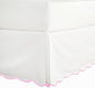 HIG Off-White Chic Twin XL Bed Skirt - Easy Fit Scallop Edge Pleated Bedskirts, 14 Inch Drop Anti-Slip Dust Ruffle, Thick Fabric for Enhanced Privacy, Pre-Washed for Long-Lasting Use(N60022)