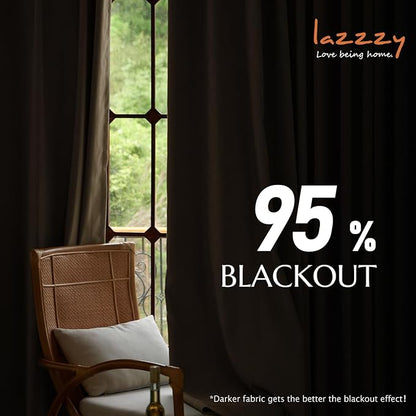Lazzzy Dark Brown 84 Inch Long (52 x 84 Inch) Blackout Velvet Curtains Thermal Insulated Blackout Curtain Drapes Luxury Back Tab Window Treatments for Bedroom Living Room 2 Panels, Truffle
