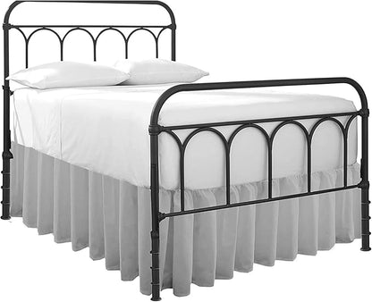 Cottingon Ruffled Bed Skirt with Split Corners-Dust Ruffle - 16" Drop 100% Microfiber Soft,Sheen & Luxurious Look - Bed Skirts (Light Grey -King)