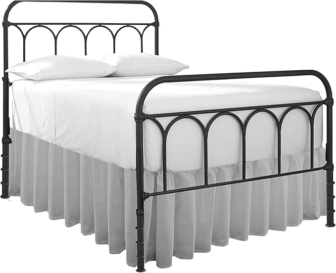 Ruffled Bed Skirt with Split Corners-Dust Ruffle - 21" Drop 100% Microfiber Soft,Sheen & Luxurious Look - Bed Skirts (Light Grey -Queen)