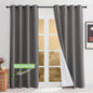KGORGE Anti Dust Soundproof 100% Blackout Curtains 4 Layers Heavy Duty Energy Efficiency Window Curtains for Living Room Baby Bedroom Home Office Studio, Wide 52 x Long 90 inches, Grey, 2 Panels