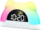 LED Alarm Clock, Little Bear Alarm Clock, Sleep Training Clock for Toddlers with 11 Colors Night Light for Bedroom, Sound Machine, Birthday Gift for Boys Girls